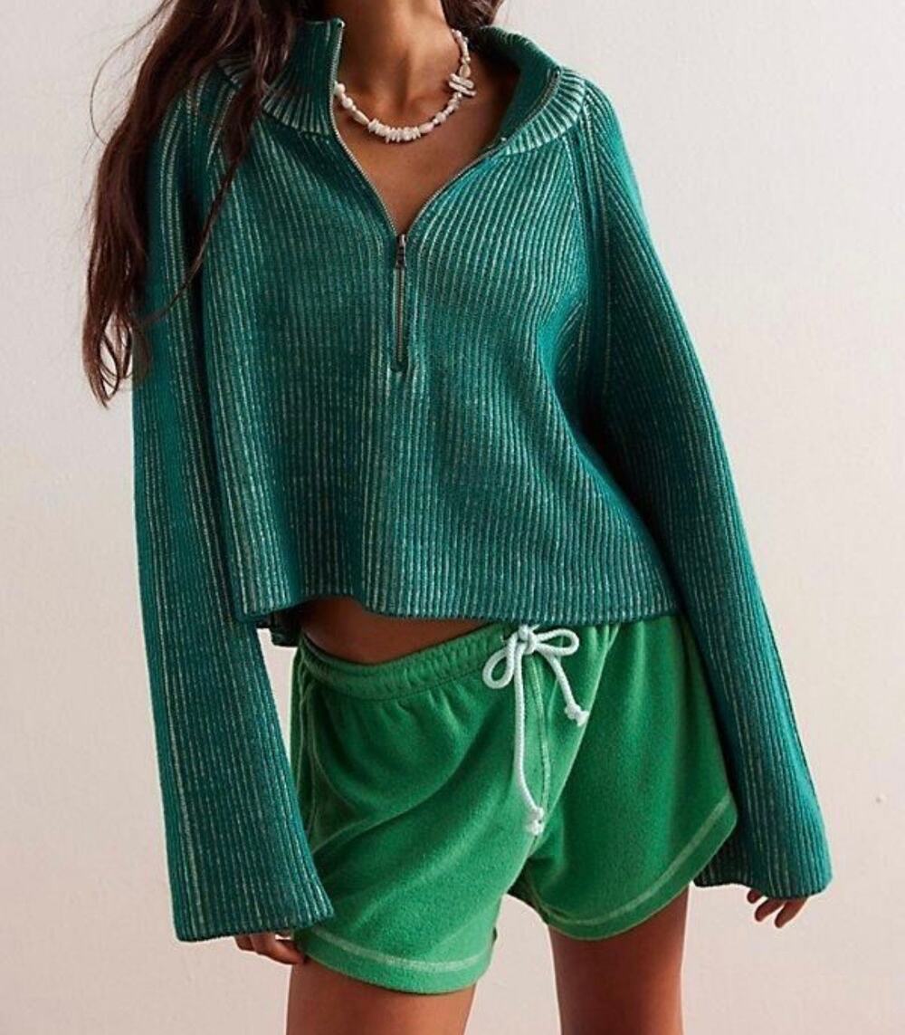 Free People Greta Half Zip Sweater